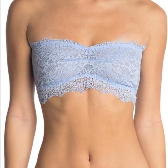 NWT Free People Lacey Looks Bandeau in Bluemoon Quartz Blue - Picture 1 of 8